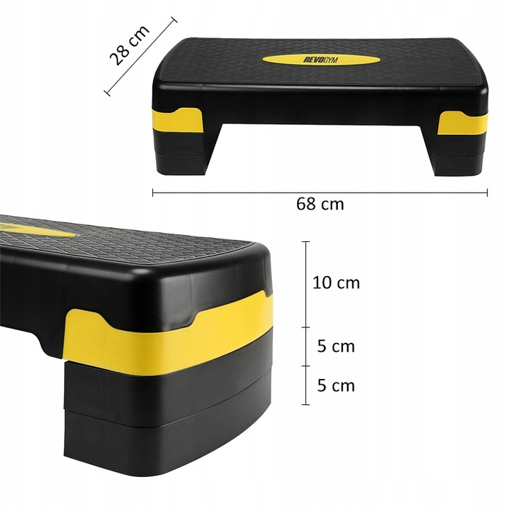 STEP SCHODEK DO ĆWICZEŃ DO AEROBIKU FITNESS 3 STOPNIOWY REGULOWANY SOLIDNY