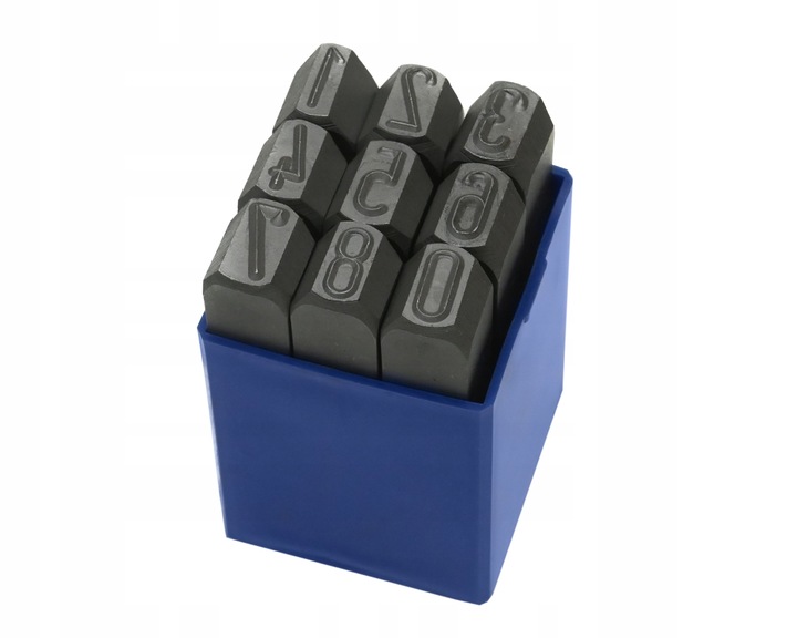 ZNACZNIK NUMERATOR STEMPLE CYFRY 0-9 GERMANY 12 mm