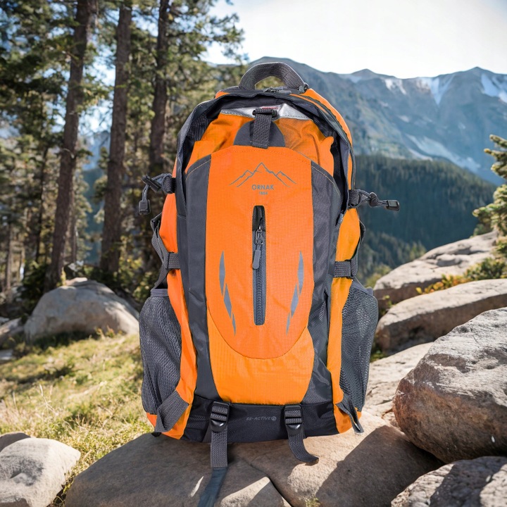 PLECAK TURYSTYCZNY 40L PODRÓŻNY TREKKINGOWY WYCIECZKOWY W GÓRY POMARAŃCZOWY