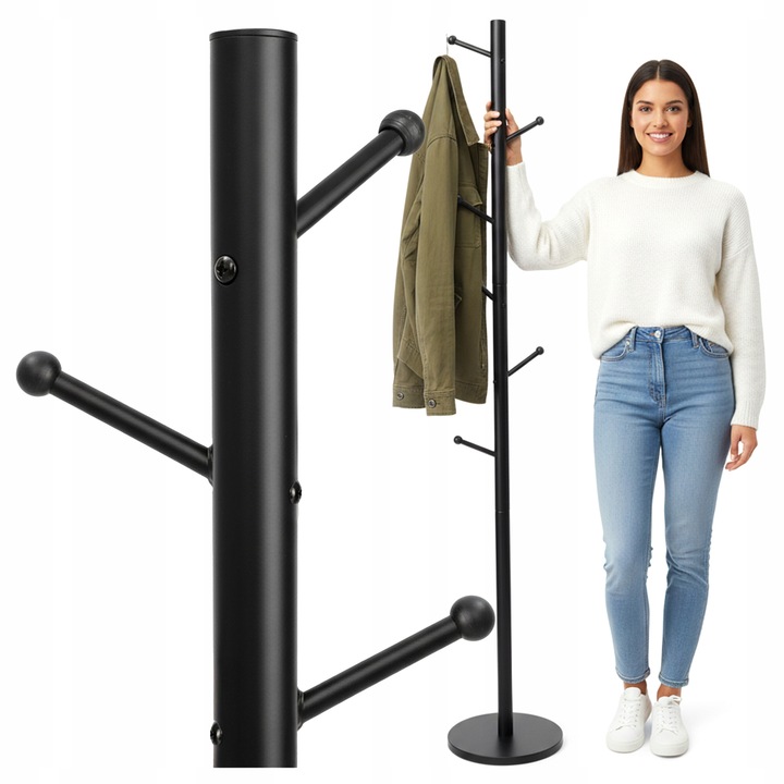 WIESZAK STOJĄCY NA UBRANIA KURTKI STOJAK PODŁOGOWY LOFTOWY DO