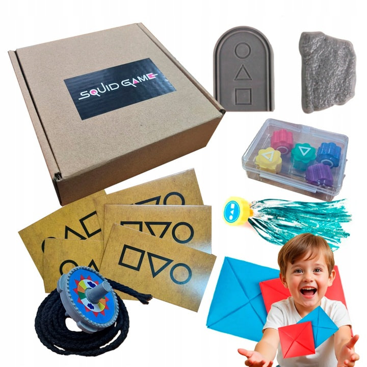 ZESTAW 5 GIER ZE SQUID GAME BILET PEŁEN ZESTAW GRA Z SERII GAME OF SQUID