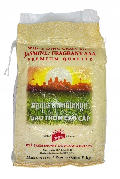 Ryż Jaśminowy długoziarnisty AAA 5kg SEN KRA OUB