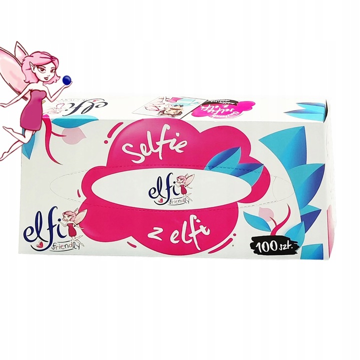 Chusteczki higieniczne w pudełku bezzapachowe ELFI 2warstwowe 100