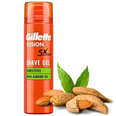 Gillette Fusion 5 Sensitive 200 ml żel do golenia z olejkiem migdałowym