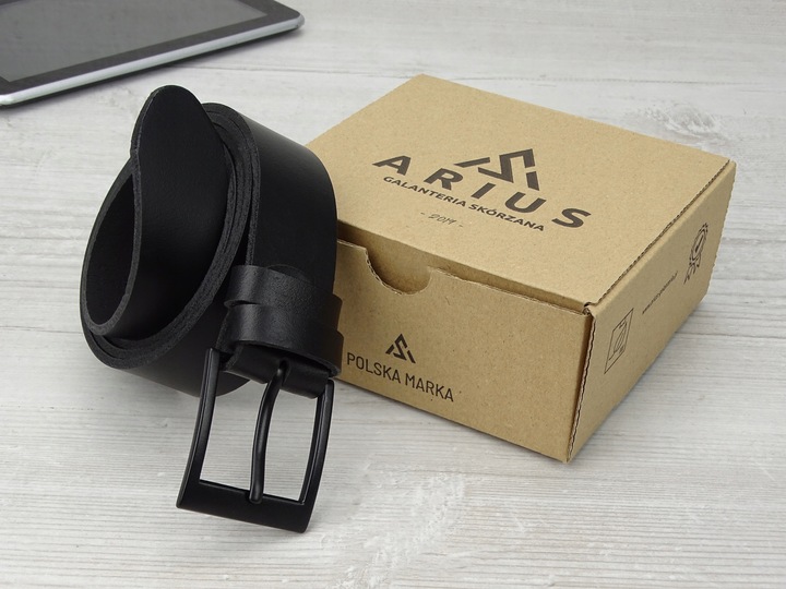 Pasek skórzany męski Modny czarny skóra naturalna do spodni garniturowych