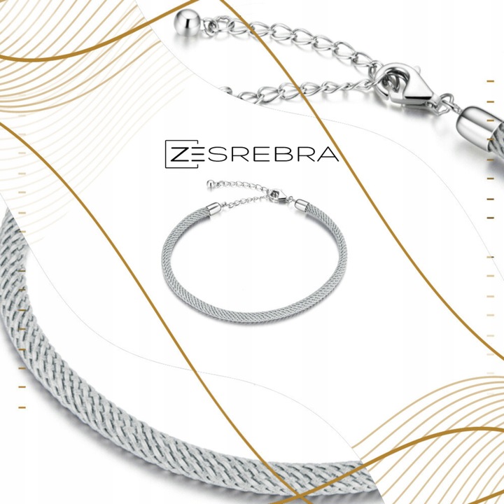 Bransoletka modułowa srebro 925 do CHARMS koralików zawieszek szara srebrna