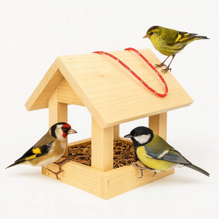 Karmnik dla ptaków + ziarno pokarm do samodzielnego malowania