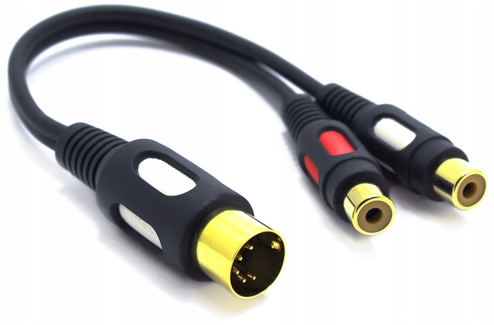 PRZEJŚCIÓWKA ADAPTER WTYK DIN 5 PIN NA 2X GNIAZDO RCA VITALCO