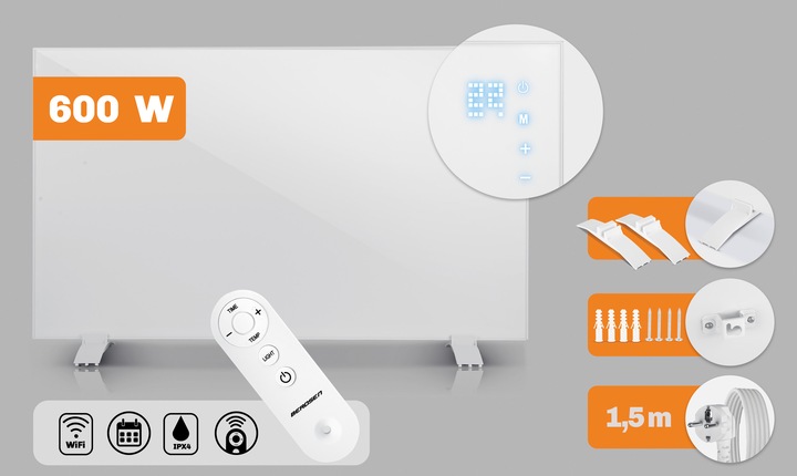 Grzejnik na podczerwień promiennik podczerwieni 600W pilot WiFi