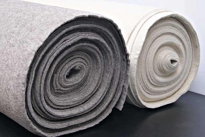 Filc techniczny biały gr. 5mm, szerokość 1800mm uszczelkowy, wełniany