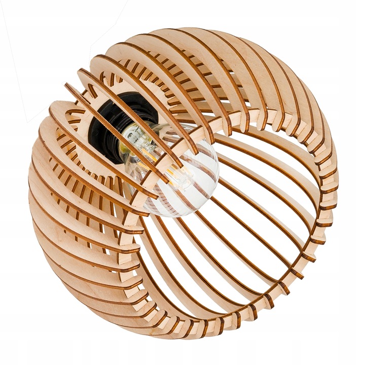 LAMPA STOJĄCA PODŁOGOWALOFT NA LED E27 STAŁA GIĘTA Z KLOSZEM DREWNO