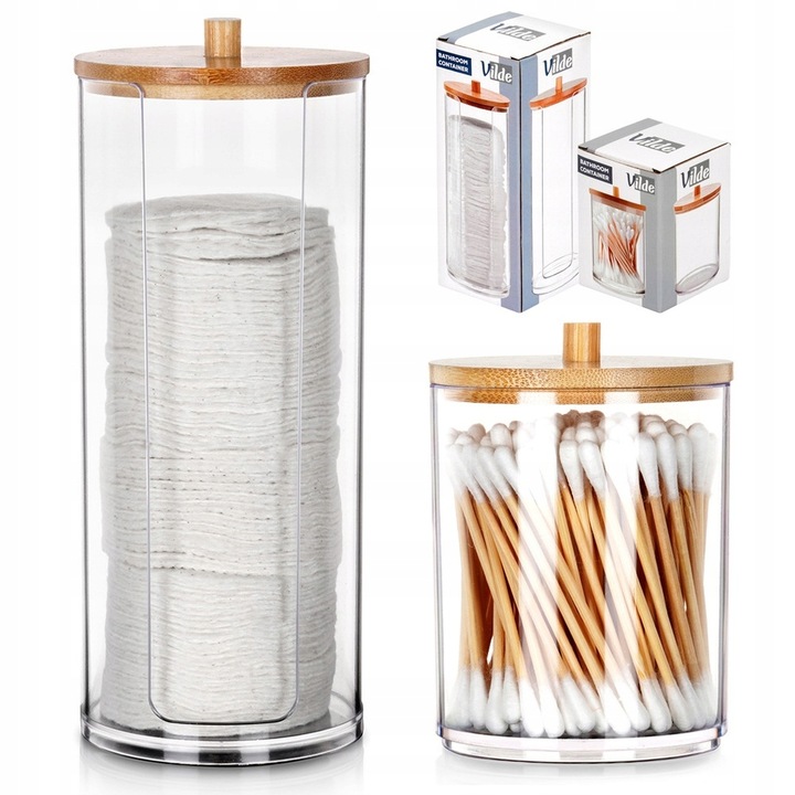 2x Pojemnik ŁAZIENKOWY organizer patyczki płatki kosmetyczne higieniczne