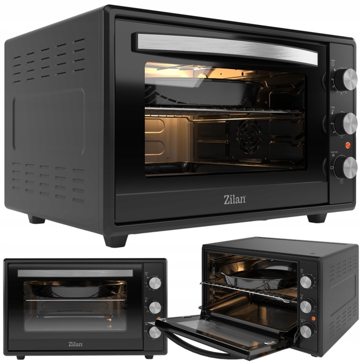 PIEKARNIK ELEKTRYCZNY MINI GRILL TIMER CZARNY XXL 2000W 65L