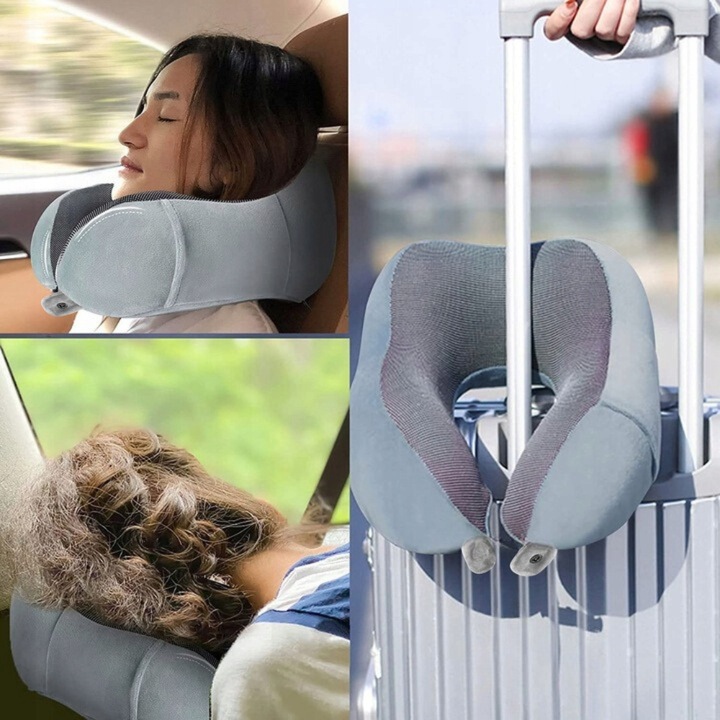 Poduszka podróżna ortopedyczna do spania rogal zagłówek turystyczna memory