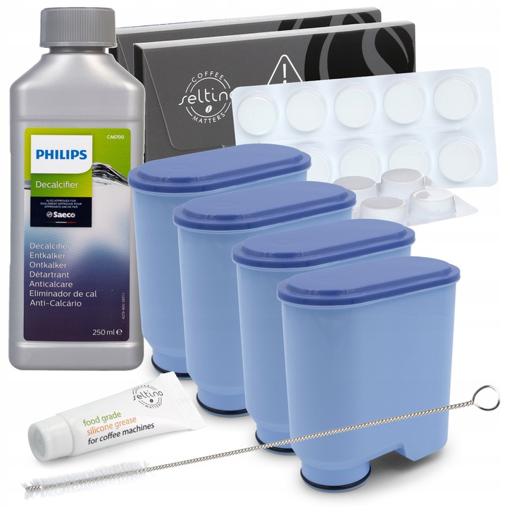 4x Filtr wody do ekspresu PHILIPS LatteGo Odkamieniacz CA6700 Tabletki