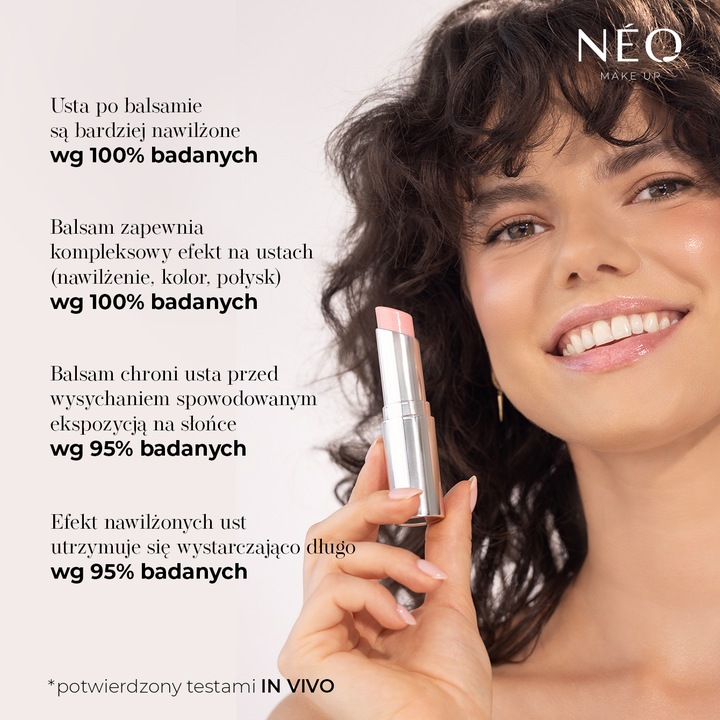 NEO MAKE UP Balsam do ust TRIPLE ACTION LIP BALM STICK THINK CANDY PINK 01