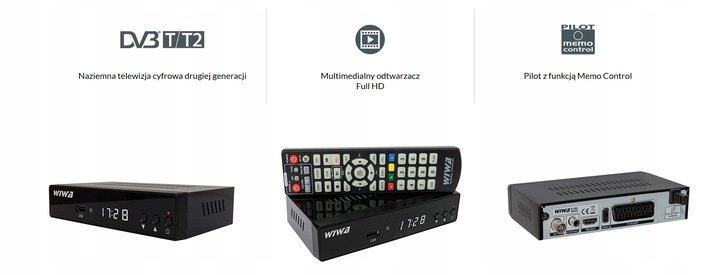Tuner Dekoder Telewizji WIWA DVBT2 HEVC H.265 MAXX
