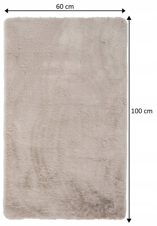 Dywan Pluszowy Rabbit do Sypialni Beżowy Dywanik Puszysty Miękki 60x100cm