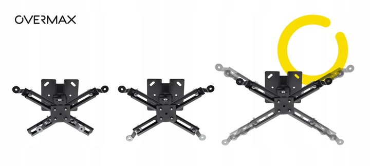 UCHWYT WIESZAK do projektora Sufitowy Ścienny CZARNY OVERMAX 2w1