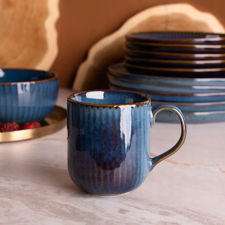 Zestaw KUBKÓW do kawy Kubki Altom Design Reactive Stripes 400 ml 6