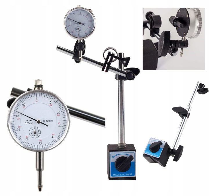 CZUJNIK ZEGAROWY + STATYW MAGNETYCZNY DO MIERZENIA BICIA W WALIZCE