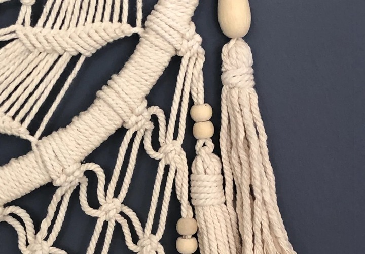 Makrama na Ścianę Boho Łapacz Snów Wiszący Ozdoba Ścienna ze Sznurka Duży