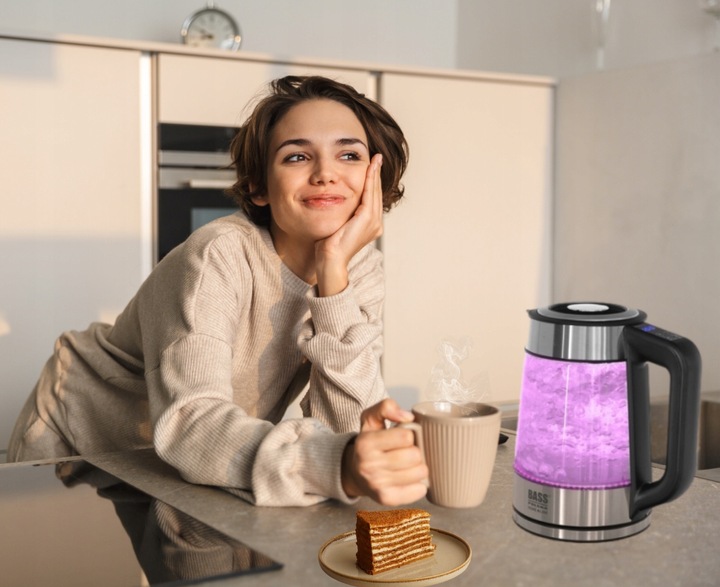 CZAJNIK ELEKTRYCZNY 1,7L 2200W REG TEMP 40-100°C SZKLANY BEZPRZEWODOWY