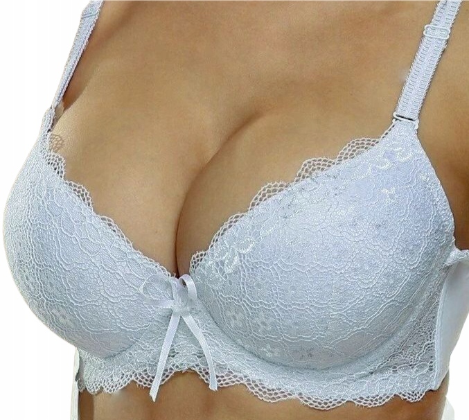 Biustonosz push up powiększający stanik koronkowy zbierający 36/ 80B kolory