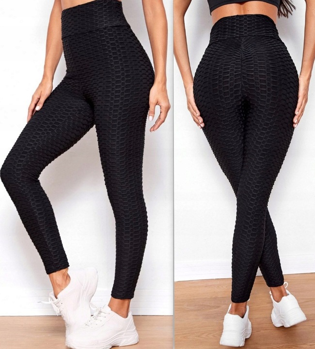 Legginsy KARBOWANE ANTYCELLULITOWE PUSH UP kolory S/M