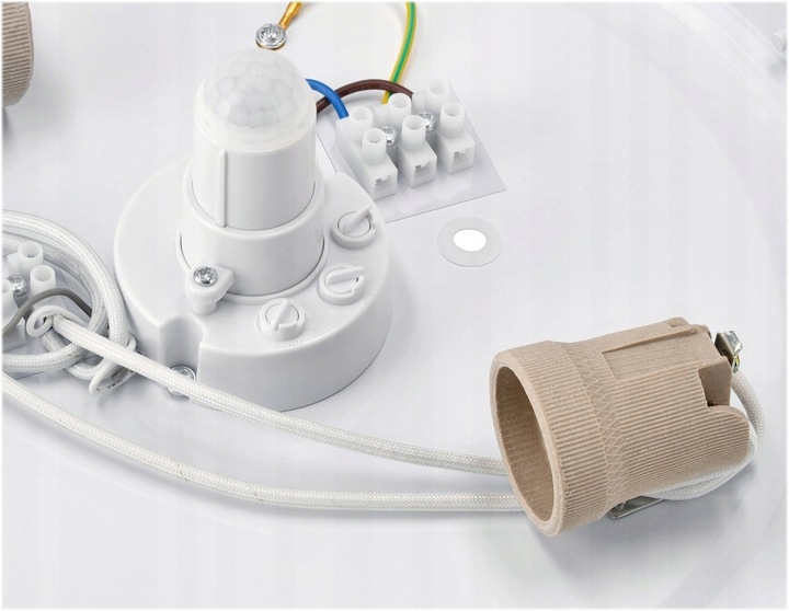 Plafon LED Lampa Sufitowa Z Czujnikiem Ruchu i Zmierzchu 2xE27 PIR