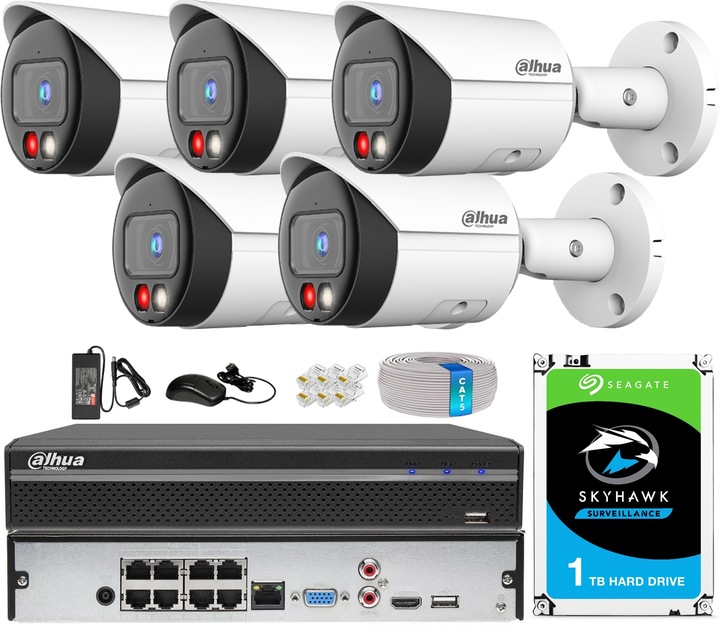 Zestaw Monitoringu IP Do Rozbudowy 5x Kamera 8Mpx IR/LED Rejestrator 8CH