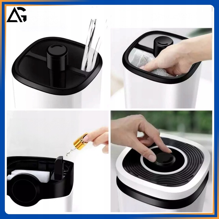 NAWILŻACZ POWIETRZA JONIZATOR AROMATERAPIA DYFUZOR TIMER PILOT I 12x OLEJKI