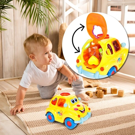 AUTO SORTER SAMOCHÓD Z KLOCKAMI NA BATERIĘ AUTKO WESOŁEK DLA DZIECI KLOCKI