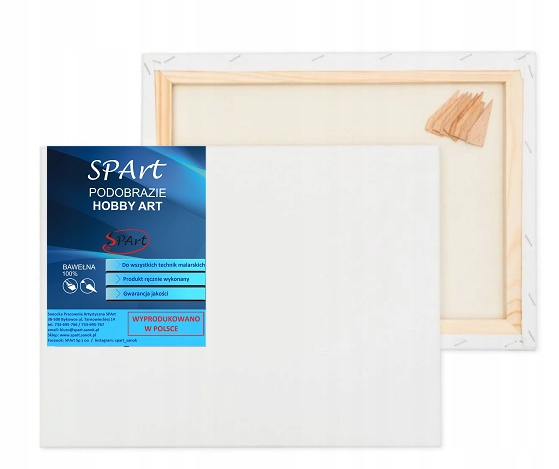 PŁÓTNO PODOBRAZIE MALARSKIE HOBBY ART BAWEŁNIANE 50x70
