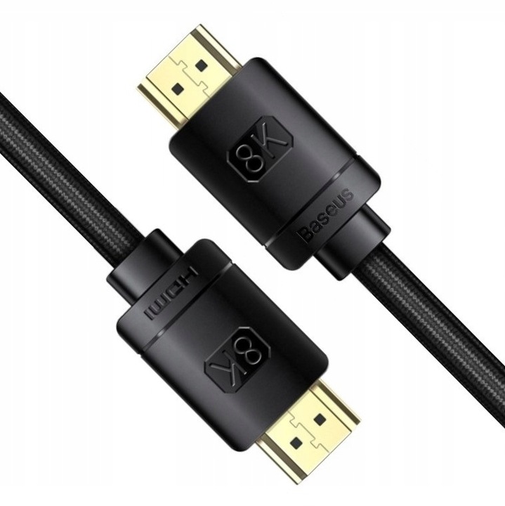 MOCNY KABEL PRZEWÓD BASEUS HDMI do HDMI 2.1 8K 60Hz UHD 3D 48GB eARC