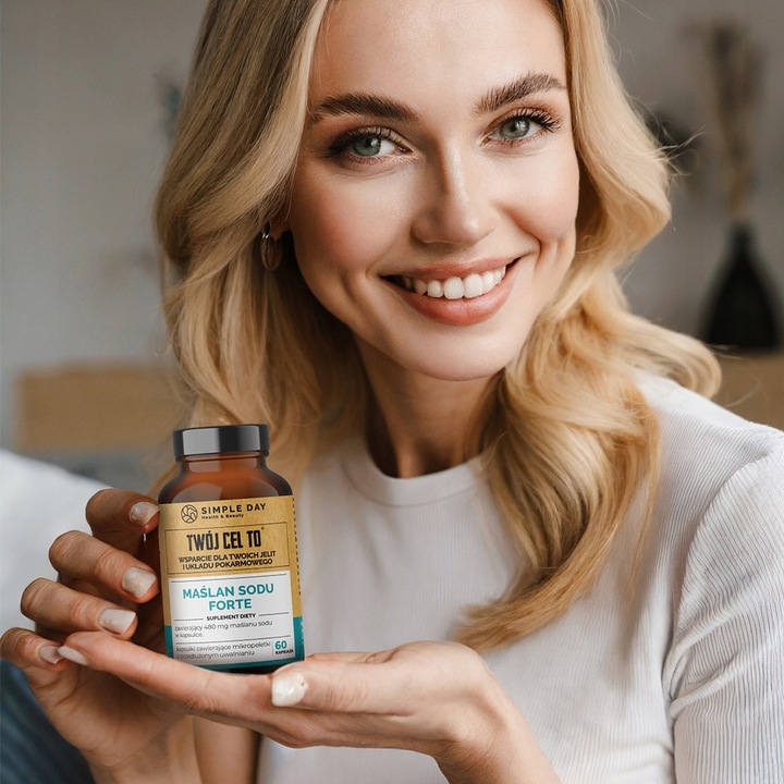 MAŚLAN SODU 80% FORTE 960mg KWAS MASŁOWY 768mg VEGE NA JELITA WRZODY