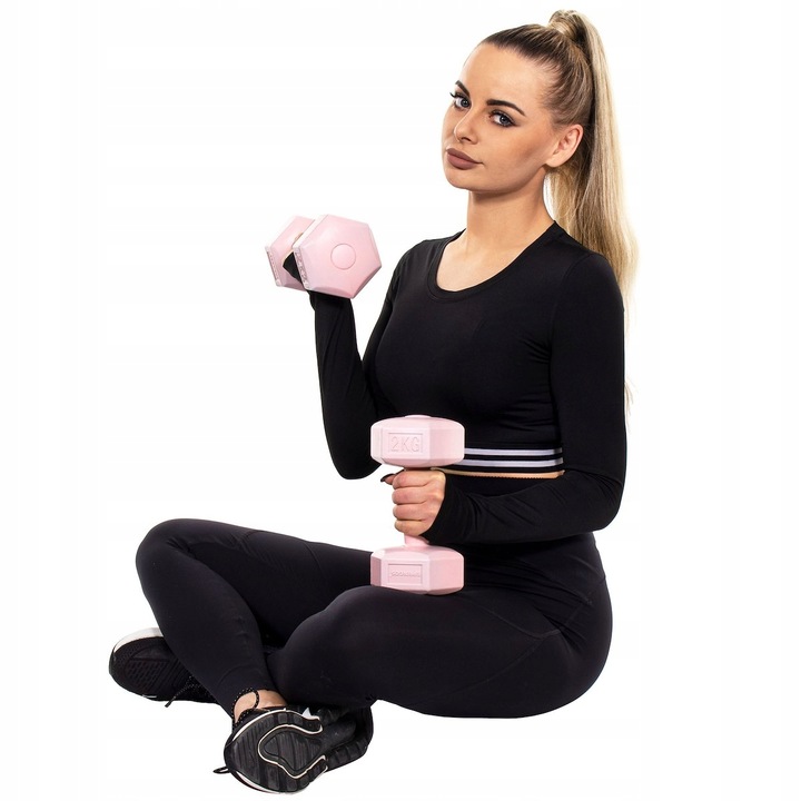 HANTLE 2x2kg ZESTAW CIĘŻARKI HANTELKI DO ĆWICZEŃ W DOMU HEKSAGONALNE