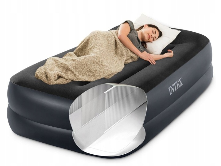 Materac Dmuchany Jednoosobowy Łóżko z Pompką 230V Intex 64122ND MODEL 2024