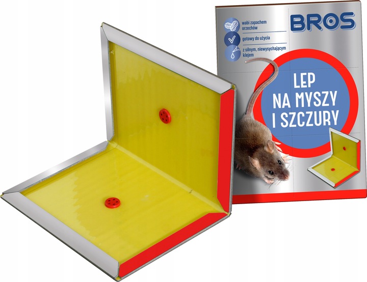 BROS DUŻY Lep na myszy i szczury, pułapka lepowa 6 SZTUK