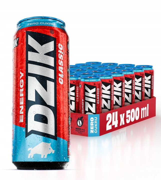 Napój energetyczny Energetyk WKDZIK ENERGY Drink ZERO KALORII 500ml 24szt.