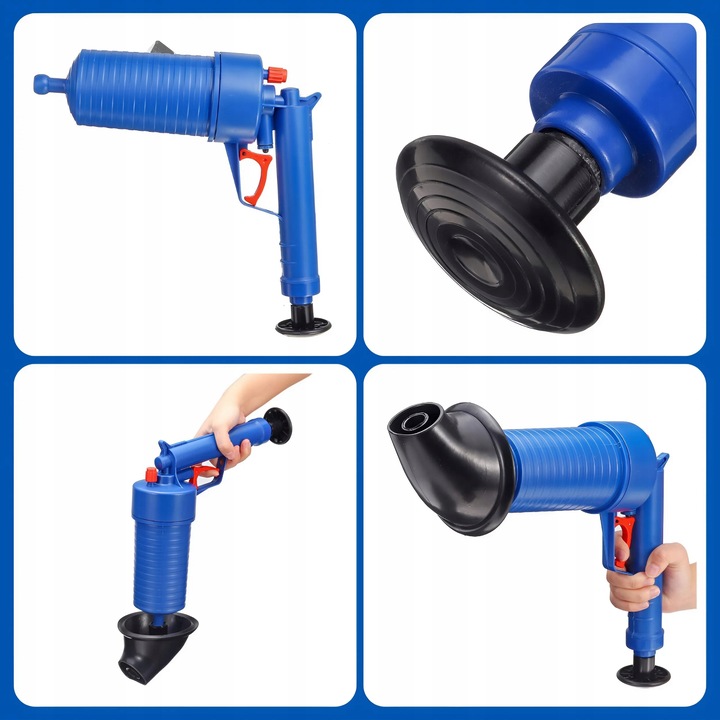 PISTOLET DO UDRAŻNIANIA RUR PRZEPYCHACZ WC TOALET ZLEWU KRET HYDRAULICZNY