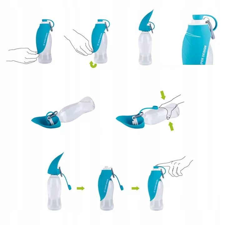 BUTELKA TURYSTYCZNA DLA PSA POIDŁO MISKA NA WODĘ PRZENOŚNA NA SPACER BIDON