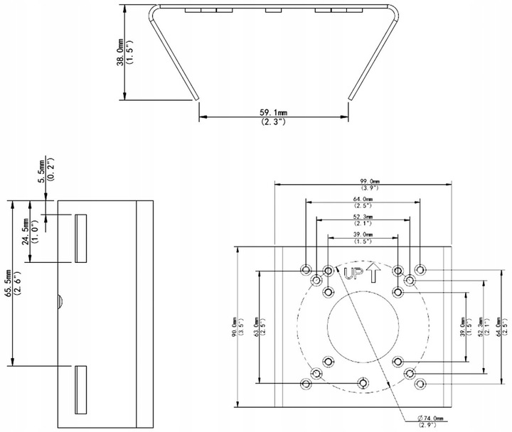 ADAPTER Uchwyt słupowy do mocowania kamery Uniview typu bullet