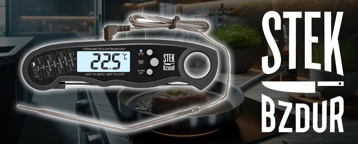 Termometr Kuchenny Cyfrowy do Mięsa Steków Żywności STEK BZDUR LCD Sonda