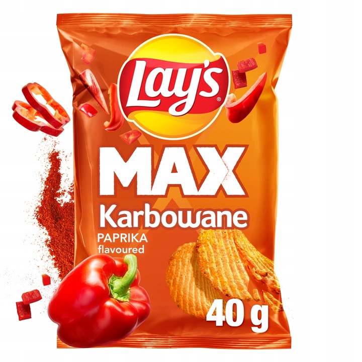 Lay's Max Lays Karbowane Chipsy paprykowe 30x 40 g