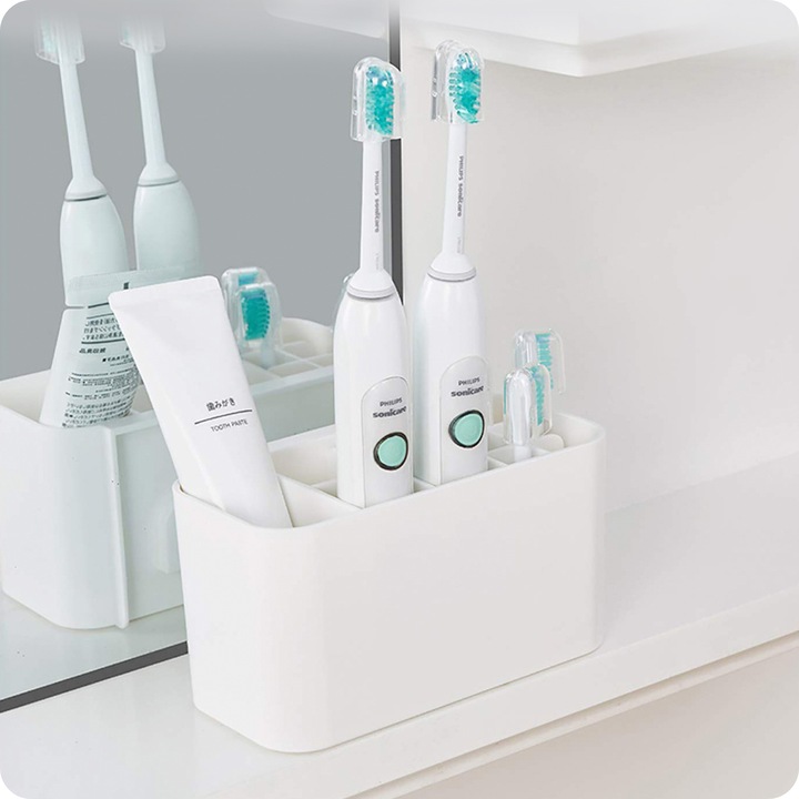 Uchwyt na szczoteczki do zębów Organizer Łazienkowy Pojemnik Wieszak Kubek