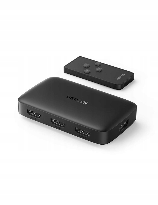 UGREEN Rozdzielacz Przełącznik Switch Adapter 3w1 3x HDMI 1.4 4K Z Pilotem