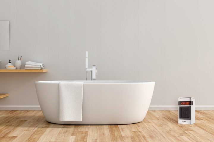 Termowentylator Grzejnik ceramiczny FARELKA Efekt Płomienia Panel LCD