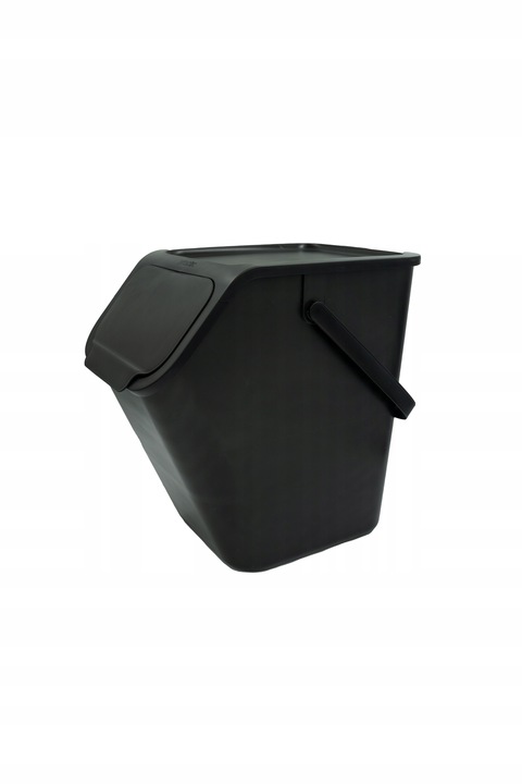 Kosz na Śmieci Odpady Łazienkowy Pojemnik do Segregacji Odpadów Czarny 25L