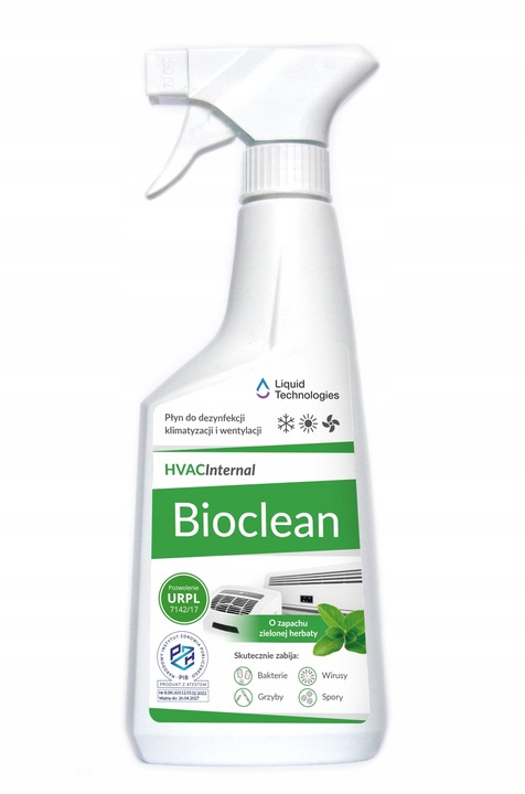 GOTOWY PŁYN BIOCLEAN 500 ml CZYSZCZENIE KLIMATYZACJI DEZYNFEKCJA ZAPACH BIO